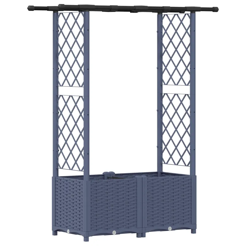 Pakeltas lovas su trelėmis ir stogu Pilka 124,5 x 40 x 138 cm