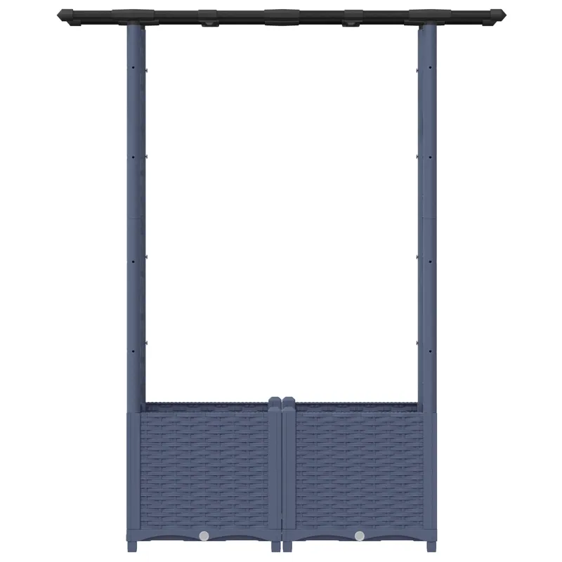 Pakeltas lovas su trelėmis ir stogu Pilka 124,5 x 40 x 138 cm