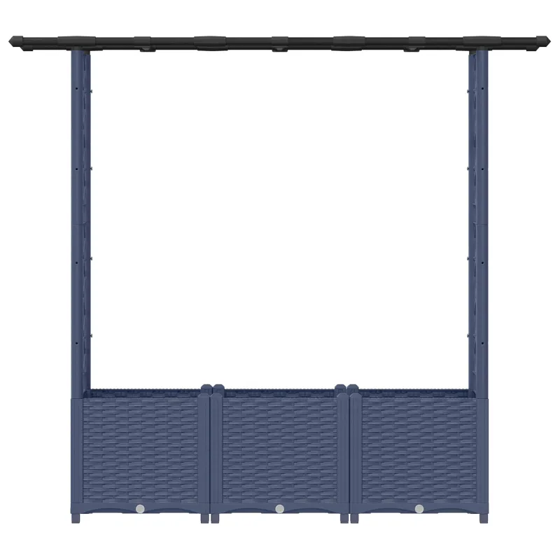 Pakeltas lovas su trelėmis ir stogu Pilka 162,5 x 40 x 138 cm