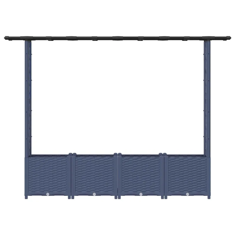 Pakeltas lovas su trelėmis ir stogu Pilka 203 x 40 x 138 cm PP
