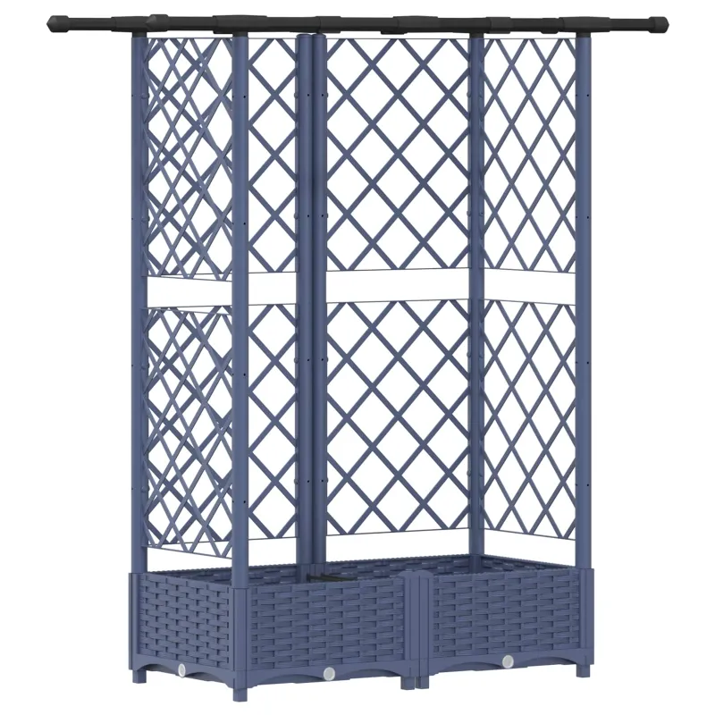 Pakeltas lovas su trelėmis ir stogu Pilka 124 x 40 x 123 cm PP