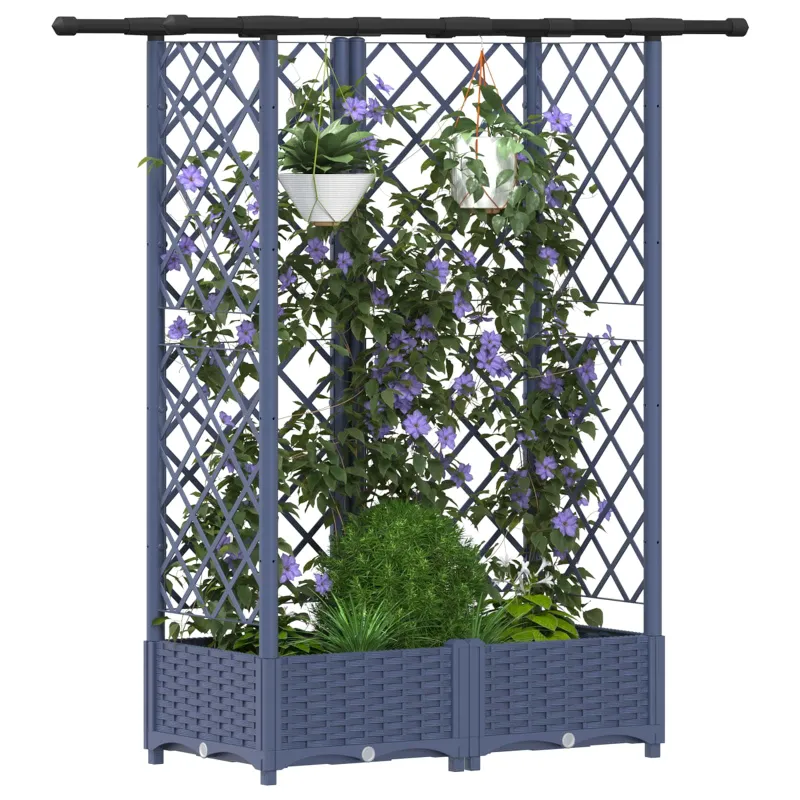Pakeltas lovas su trelėmis ir stogu Pilka 124 x 40 x 123 cm PP