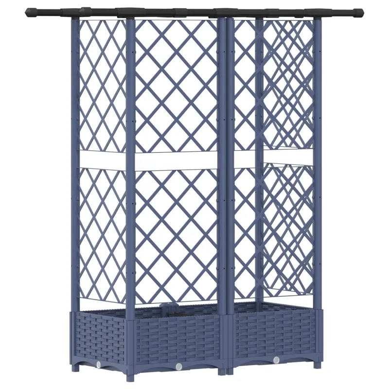 Pakeltas lovas su trelėmis ir stogu Pilka 124 x 40 x 123 cm PP