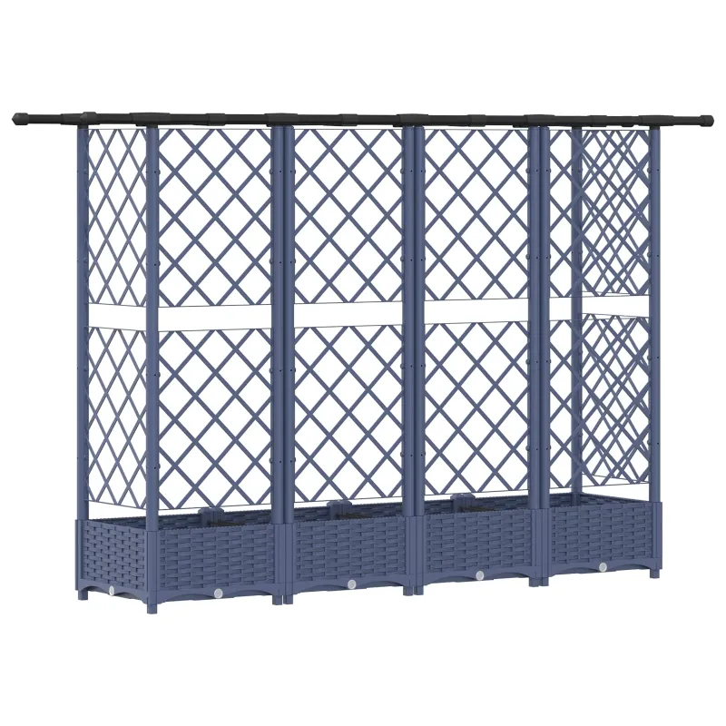 Pakeltas lovas su trelėmis ir stogu Pilka 202,5 x 40 x 123 cm