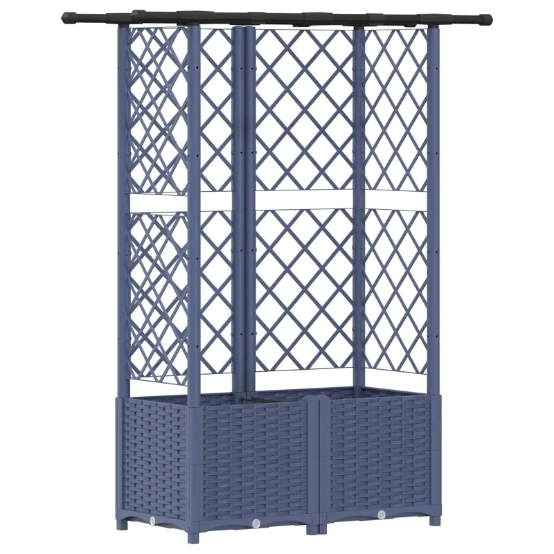 Pakeltas lovas su trelėmis ir stogu Pilka 124 x 40 x 138 cm PP