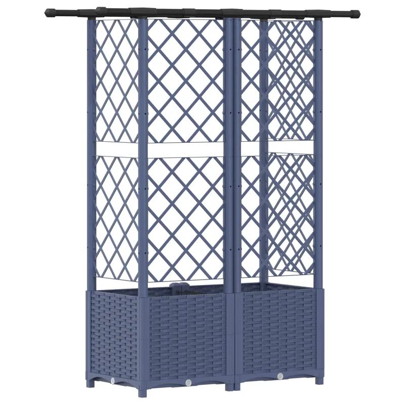 Pakeltas lovas su trelėmis ir stogu Pilka 124 x 40 x 138 cm PP