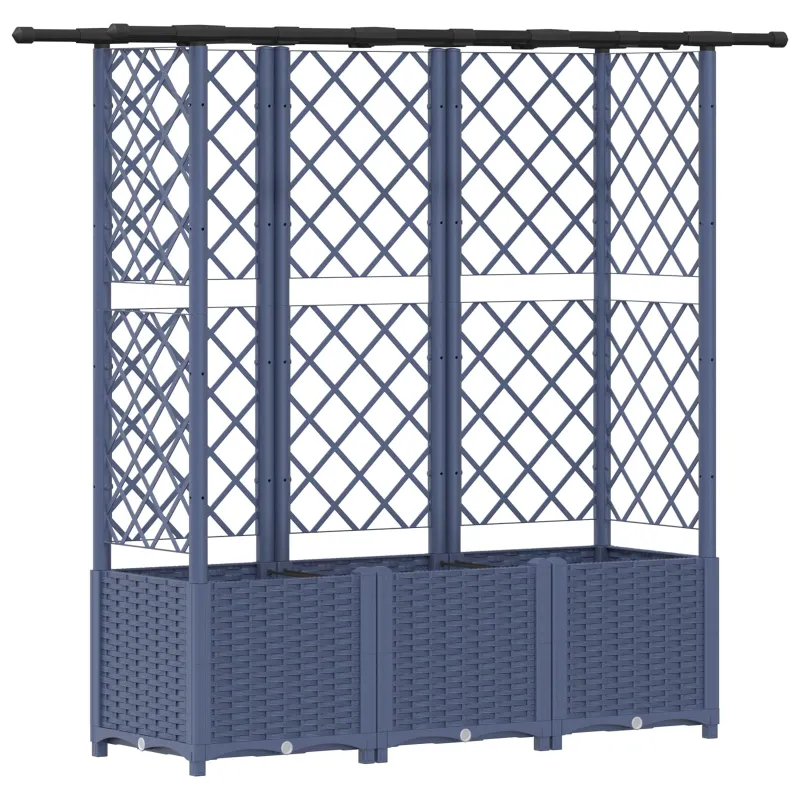 Pakeltas lovas su trelėmis ir stogu Pilka 163,5 x 40 x 138 cm