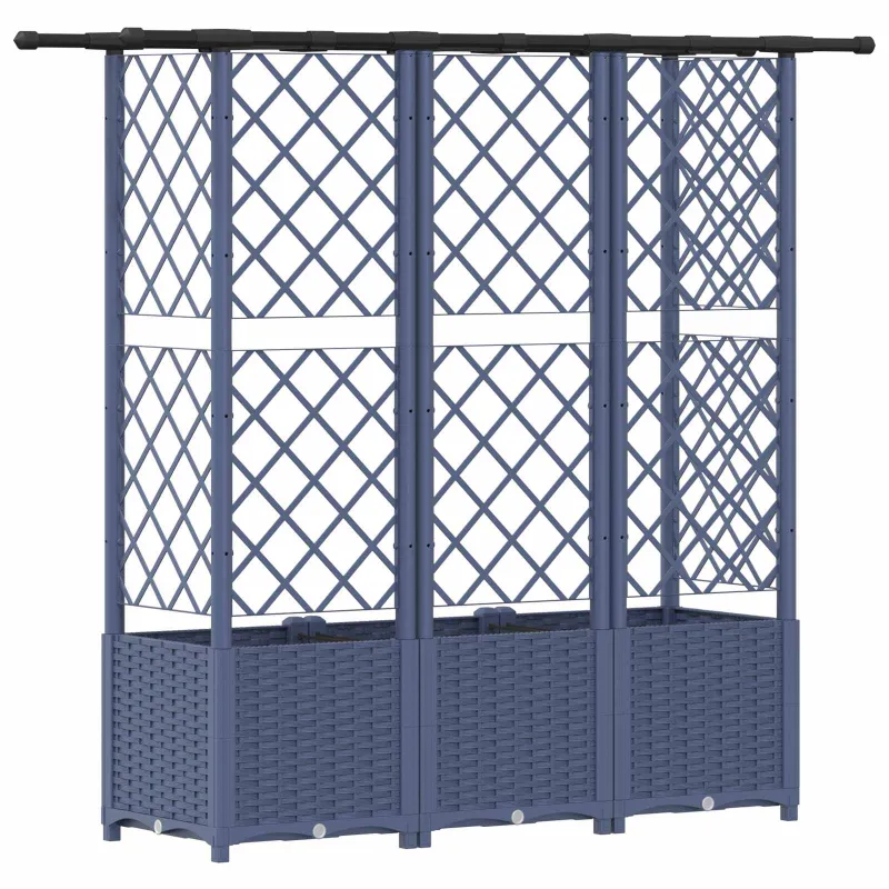 Pakeltas lovas su trelėmis ir stogu Pilka 163,5 x 40 x 138 cm