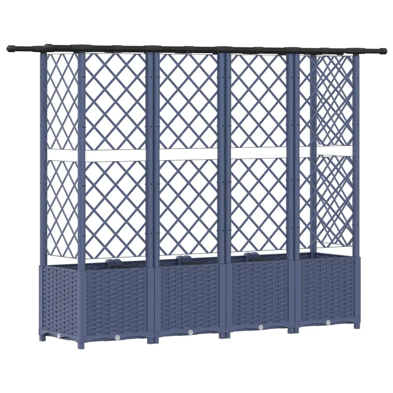 Pakeltas lovas su trelėmis ir stogu Pilka 202 x 40 x 138 cm PP