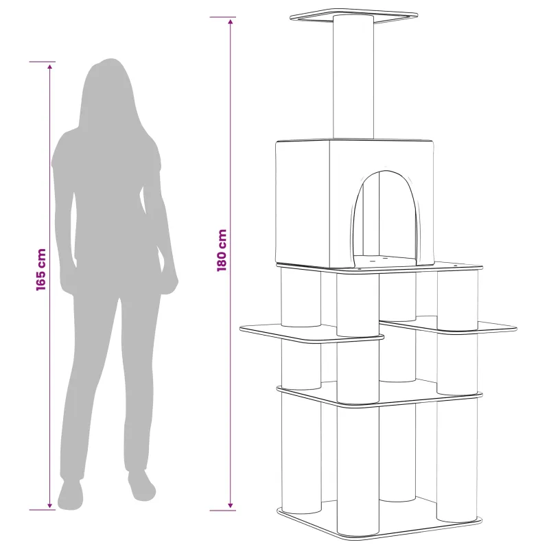 Kačių medis su sisaliniu šveitimu Šviesiai pilka 180 cm