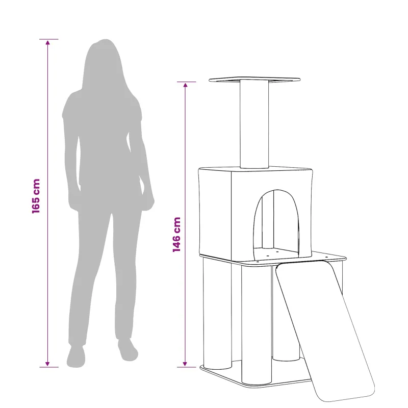 Kačių medis su sisaliniu šveitimu Kreminė 146 cm