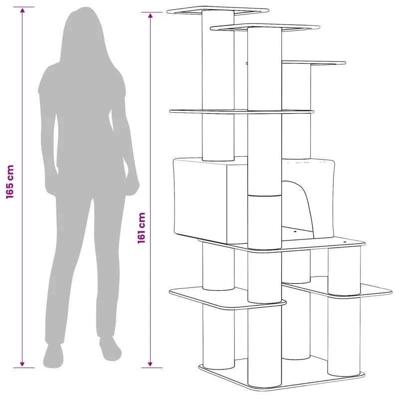 Kačių medis su sisaliniu šveitimu Šviesiai pilka 161 cm