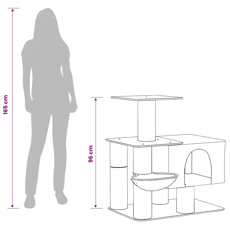 Kačių medis su sisaliniu šveitimu Kreminė 96 cm