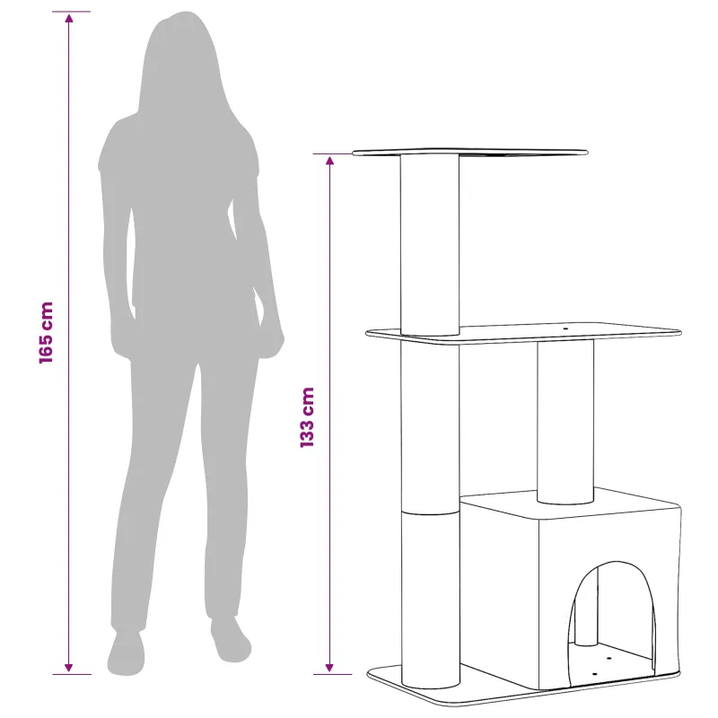 Kačių medis su sisaliniu šveitimu Tamsiai pilka 133 cm