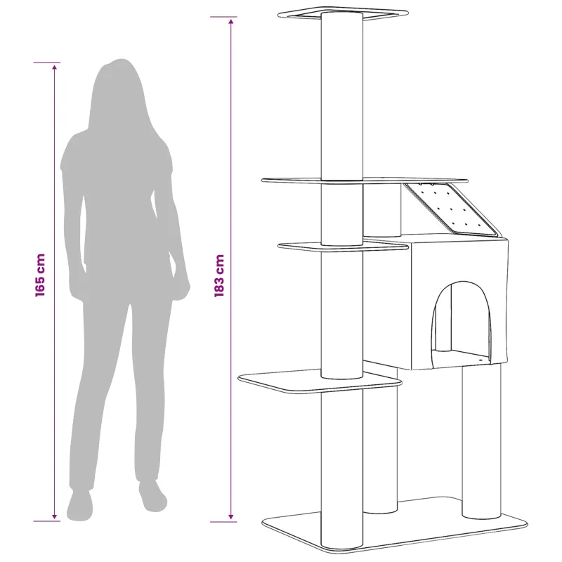 Kačių medis su sisaliniu šveitimu Kreminė 183 cm