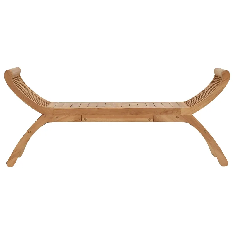 Sodo suolas 2 -Seater 126 cm Kieto teka medžio Natūrali