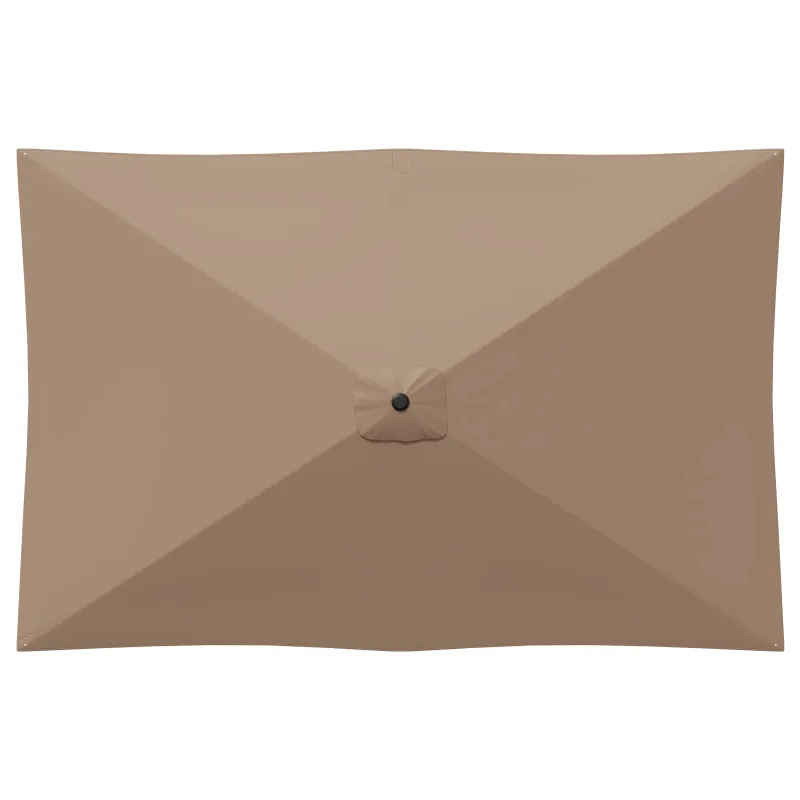 Sodų skėtis su baze 200 x 300 cm Poliesteris Stačiakampio Taupe