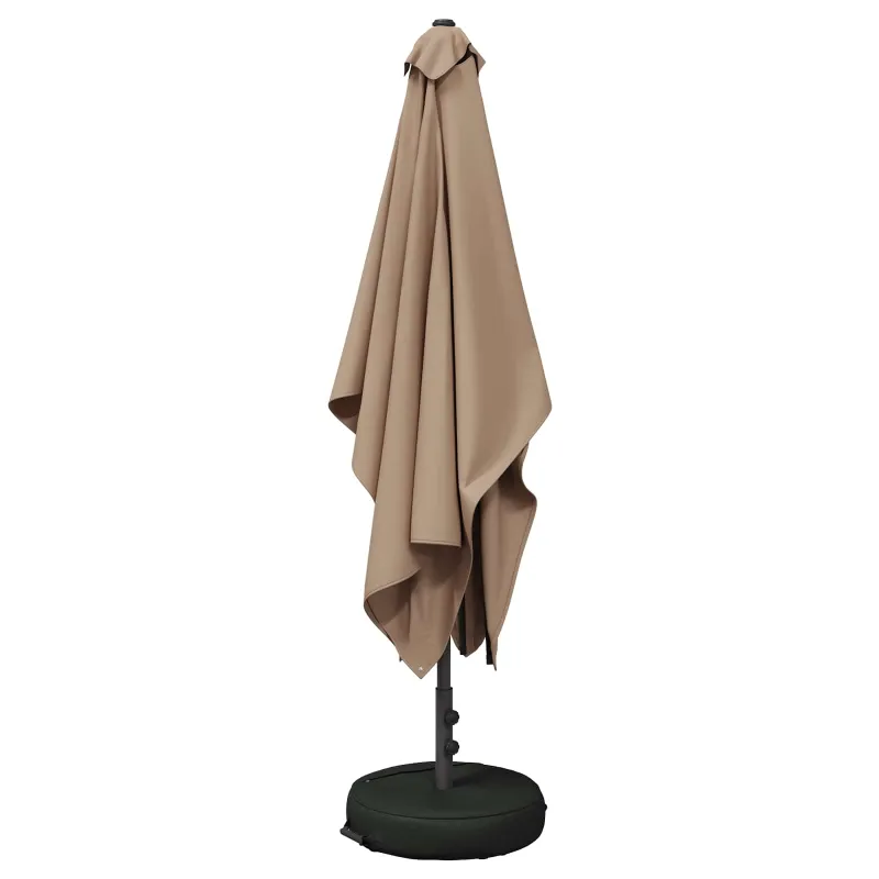 Sodų skėtis su baze 200 x 300 cm Poliesteris Stačiakampio Taupe