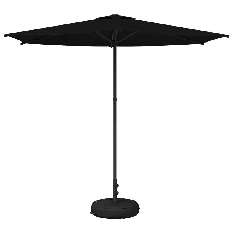 Sodų skėtis su baze 270 x 270 cm Poliesteris Stačiakampio Juoda