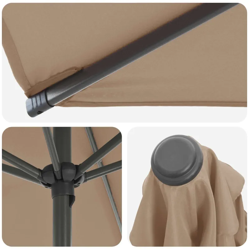 Sodų skėtis su baze 300 x 300 cm Poliesteris Stačiakampio Taupe