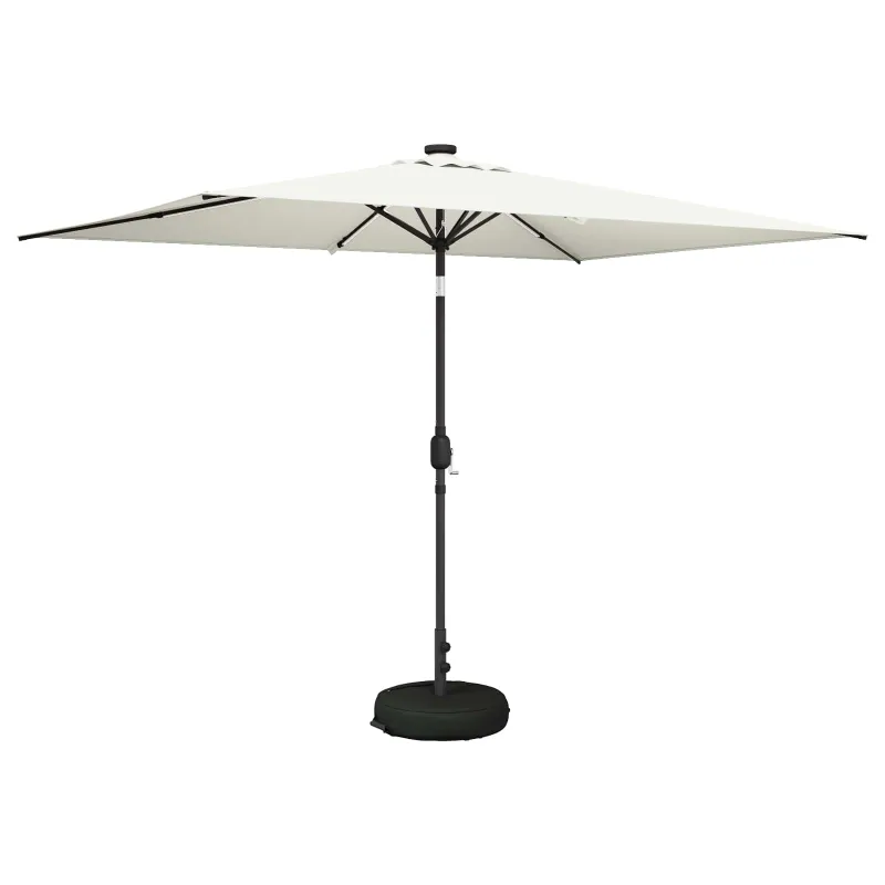 Sodo skėtis su LED šviesomis ir standu 200 x 300 cm Poliesteris