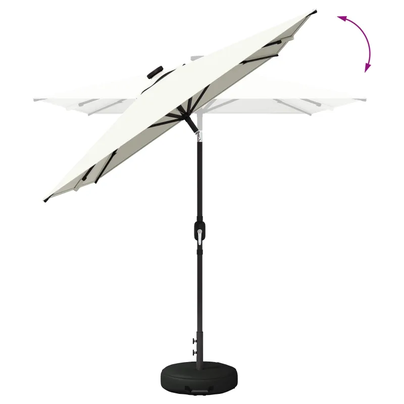 Sodo skėtis su LED šviesomis ir standu 200 x 300 cm Poliesteris