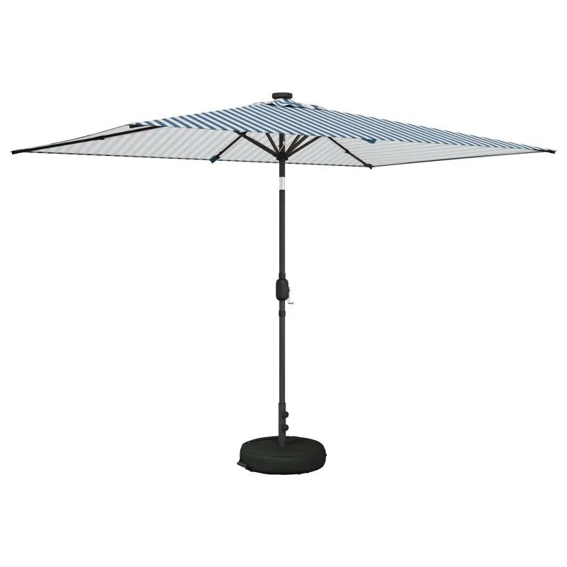 Sodo skėtis su LED šviesomis ir standu 200 x 300 cm Poliesteris