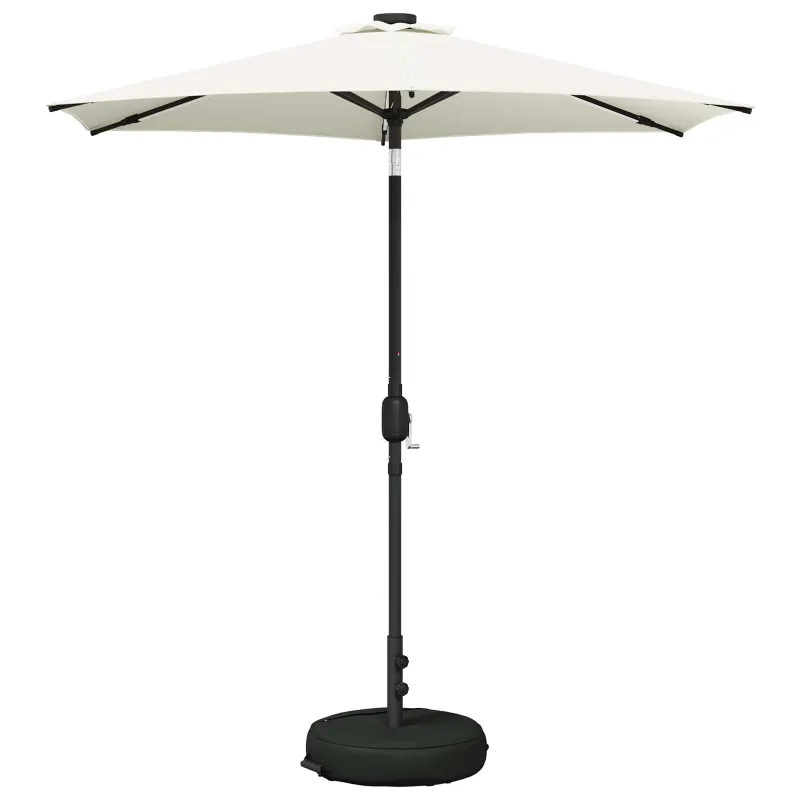 Sodo skėtis su LED šviesomis ir standu 230 x 230 cm Poliesteris