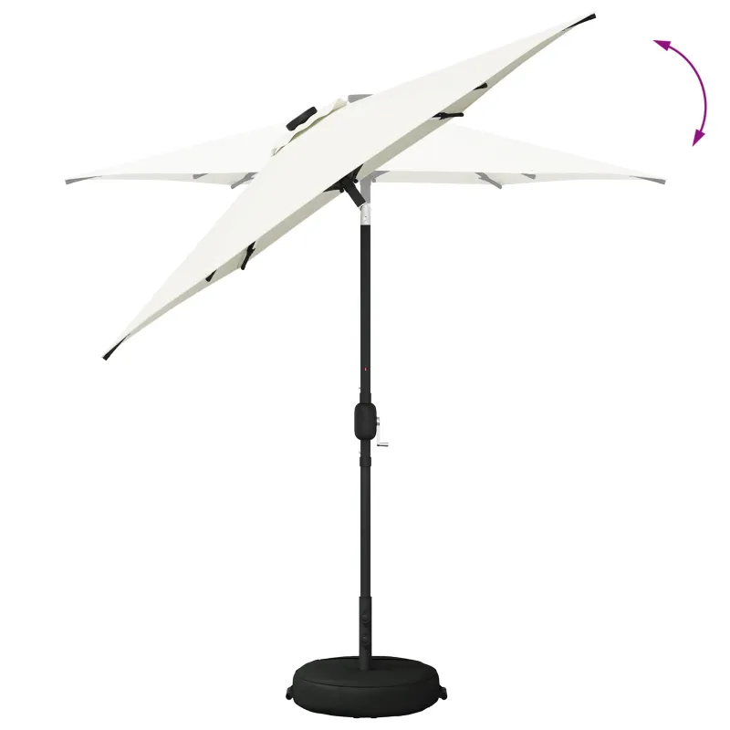 Sodo skėtis su LED šviesomis ir standu 230 x 230 cm Poliesteris