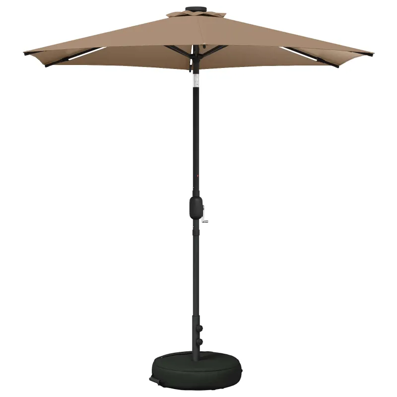 Sodo skėtis su LED šviesomis ir standu 230 x 230 cm Poliesteris