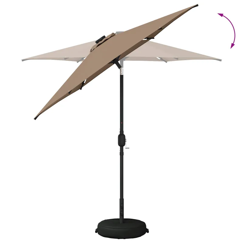 Sodo skėtis su LED šviesomis ir standu 230 x 230 cm Poliesteris