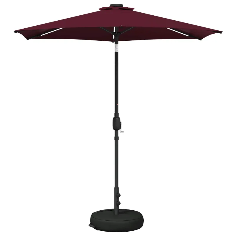 Sodo skėtis su LED šviesomis ir standu 230 x 230 cm Poliesteris