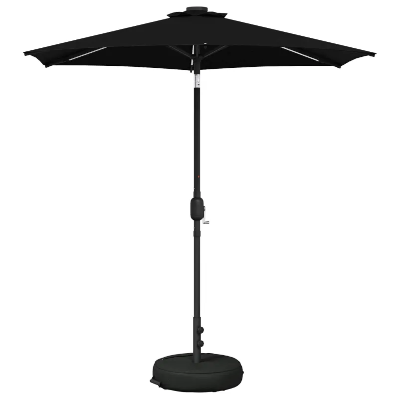Sodo skėtis su LED šviesomis ir standu 230 x 230 cm Poliesteris