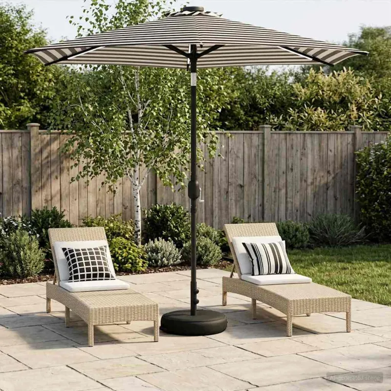 Sodo skėtis su LED šviesomis ir standu 230 x 230 cm Poliesteris