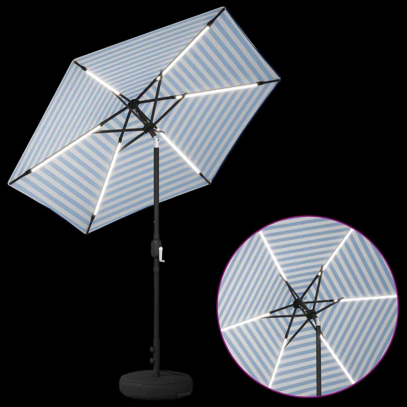 Sodo skėtis su LED šviesomis ir standu 230 x 230 cm Poliesteris