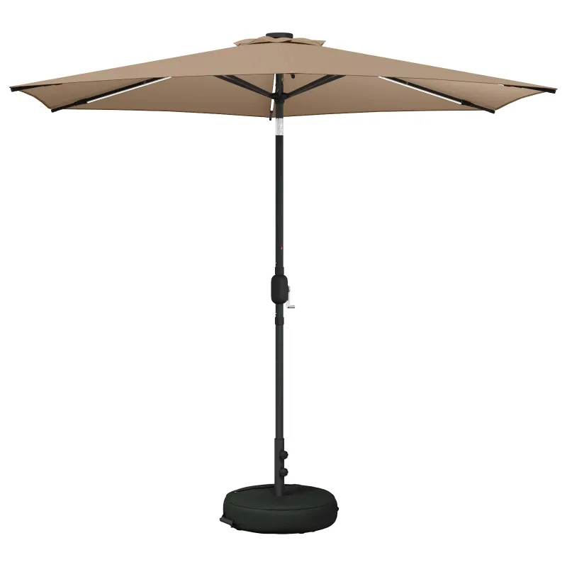 Sodo skėtis su LED šviesomis ir standu 270 x 270 cm Poliesteris