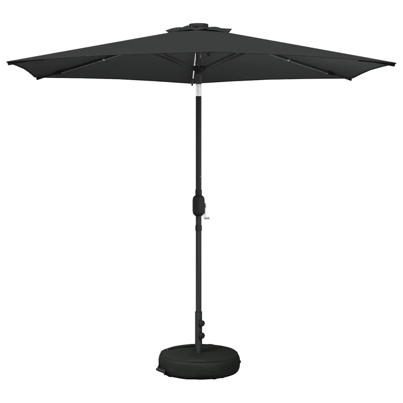 Sodo skėtis su LED šviesomis ir standu 270 x 270 cm Poliesteris