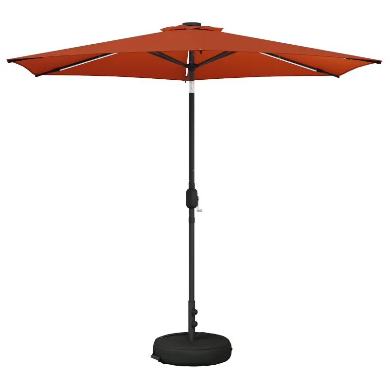 Sodo skėtis su LED šviesomis ir standu 270 x 270 cm Poliesteris