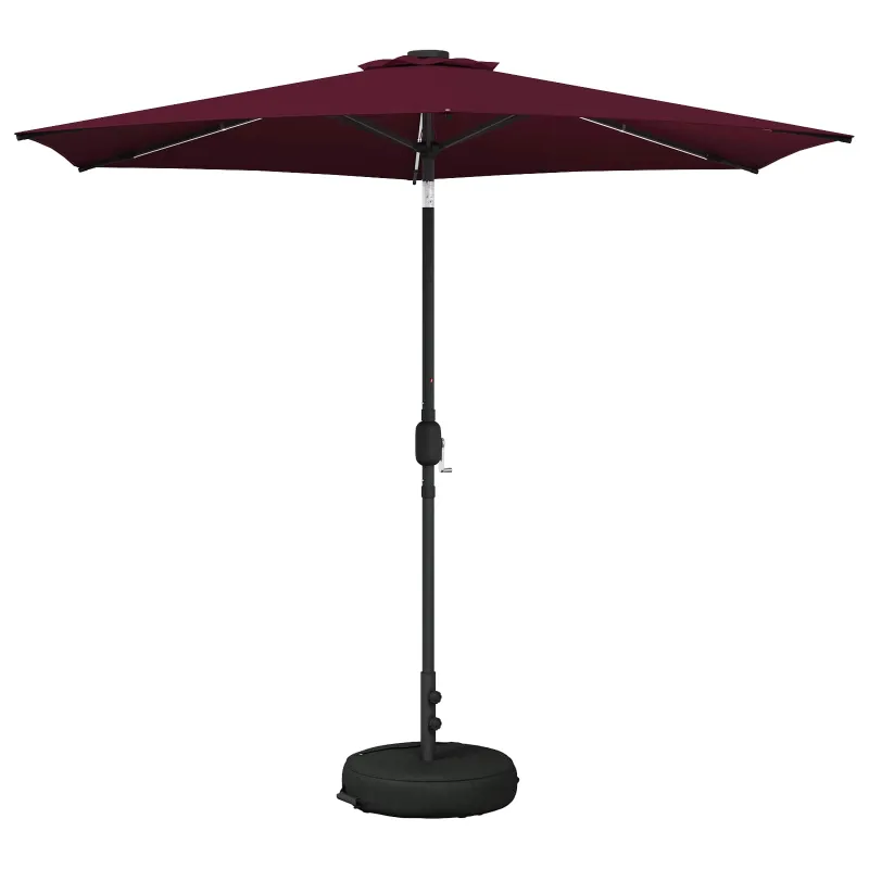 Sodo skėtis su LED šviesomis ir standu 270 x 270 cm Poliesteris