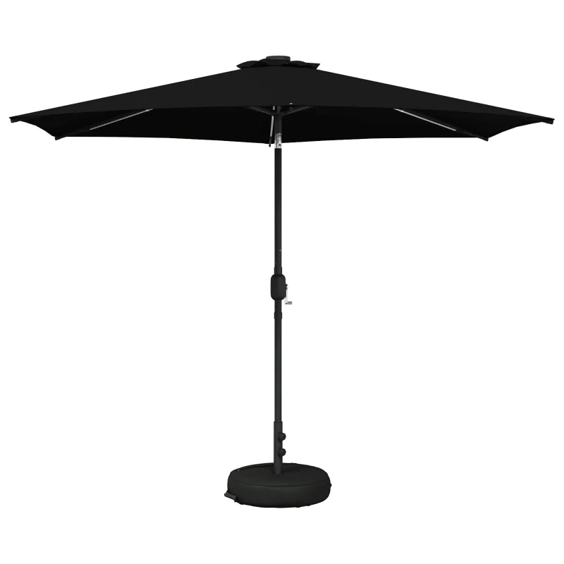 Sodo skėtis su LED šviesomis ir standu 300 x 300 cm Poliesteris