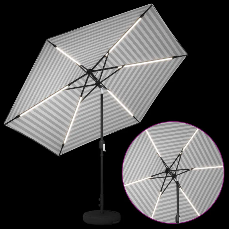 Sodo skėtis su LED šviesomis ir standu 300 x 300 cm Poliesteris