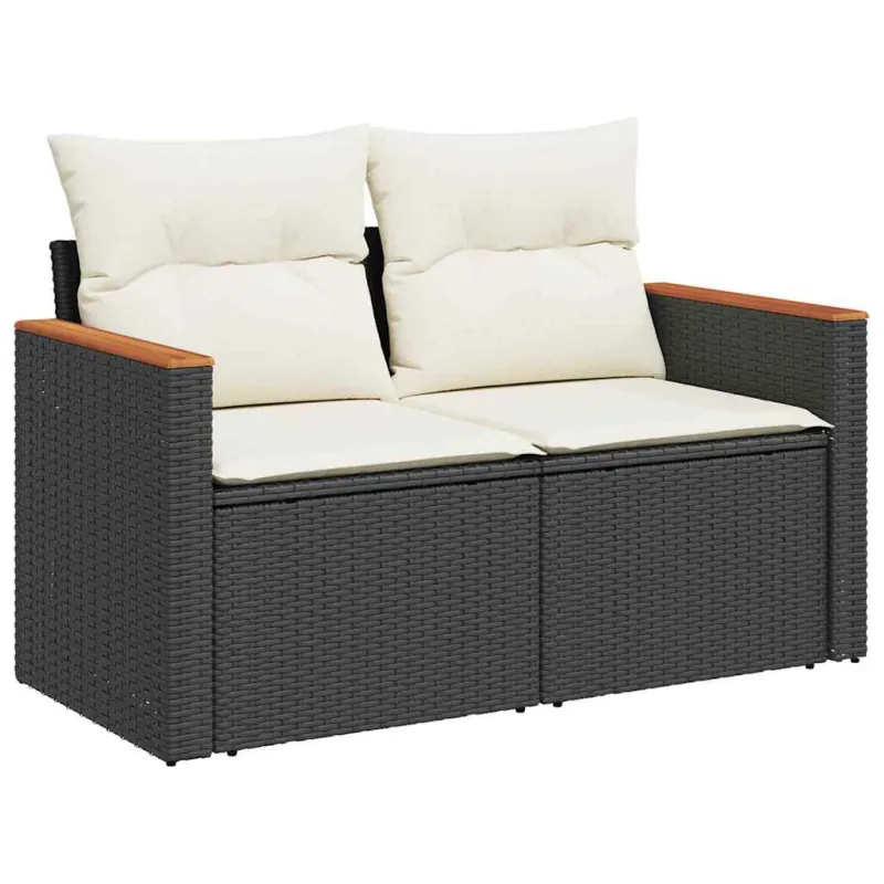 Sodo sohvaryhmä 8 osaa, musta polyratasta