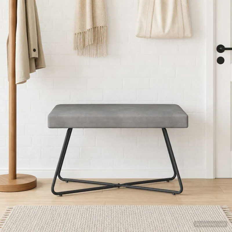 suoliukas Paprastas Šviesiai pilka 80 x 40 x 45 cm Aksomas