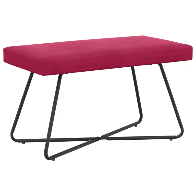 suoliukas Paprastas Vyno raudona 80 x 40 x 45 cm Aksomas
