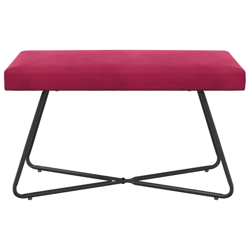 suoliukas Paprastas Vyno raudona 80 x 40 x 45 cm Aksomas