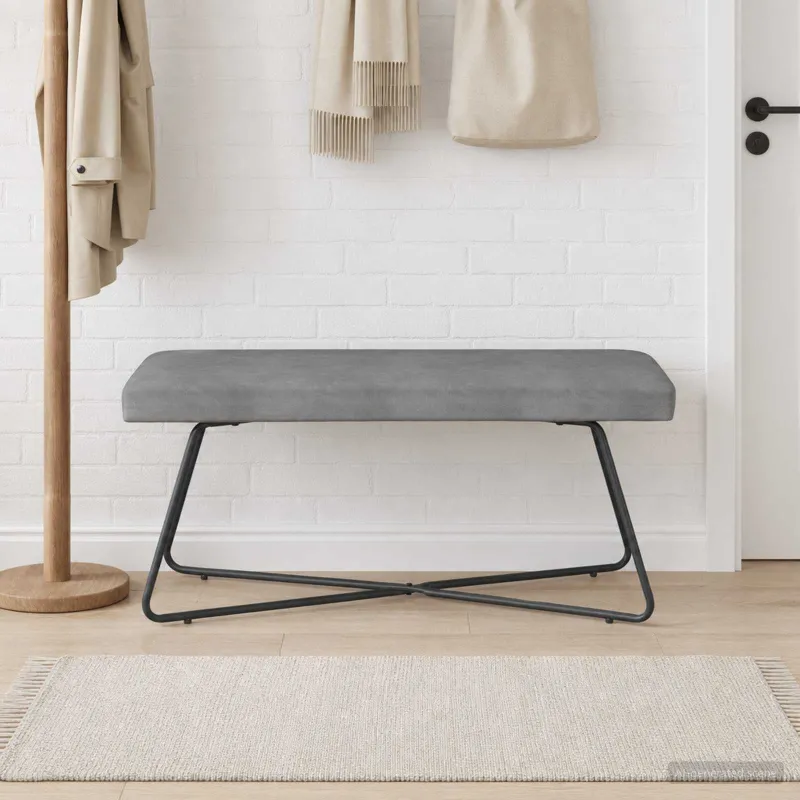 suoliukas Paprastas Tamsiai pilka 110 x 40 x 45 cm Aksomas