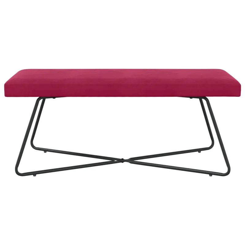 suoliukas Paprastas Vyno raudona 110 x 40 x 45 cm Aksomas