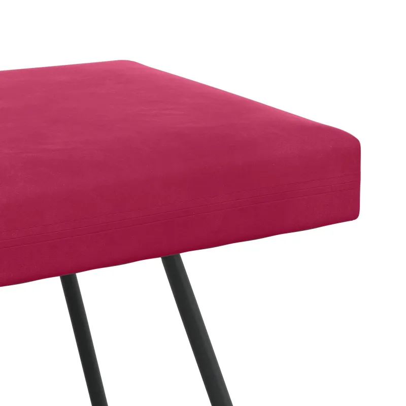 suoliukas Paprastas Vyno raudona 110 x 40 x 45 cm Aksomas