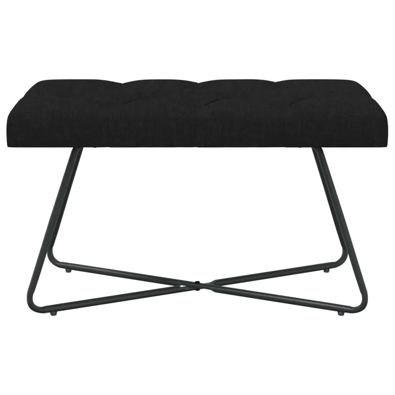 Suoliukas su mygtukų įsiuvais Juoda 80 x 40 x 46 cm Audinys