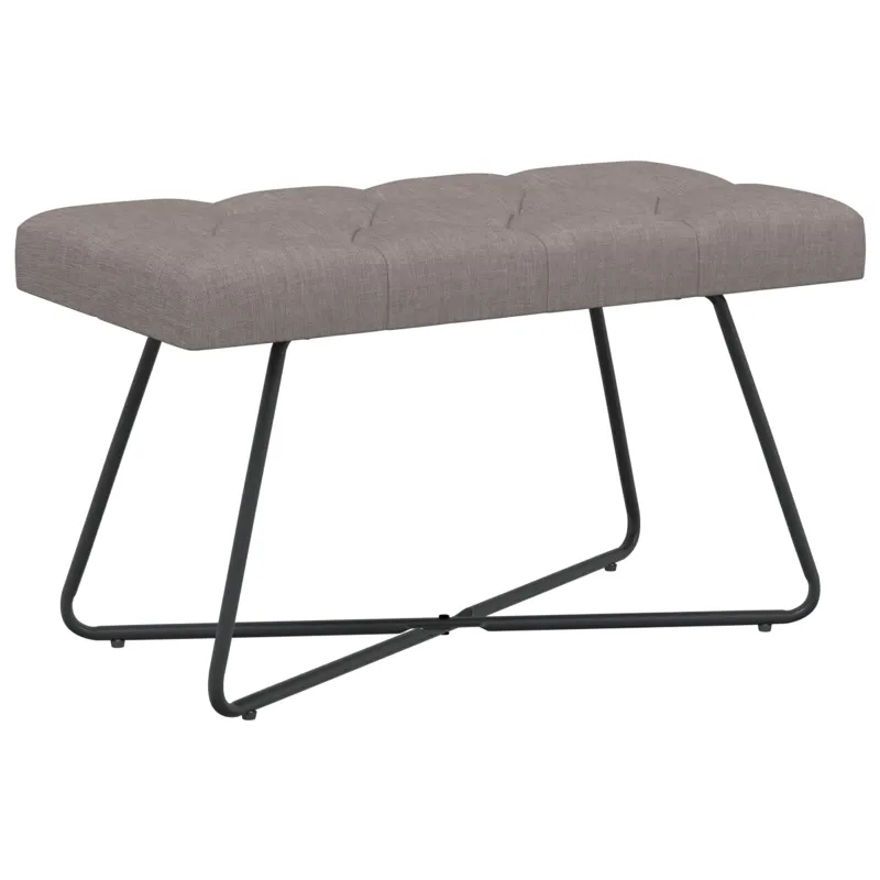 Suoliukas su mygtukų įsiuvais Taupe 80 x 40 x 46 cm Audinys